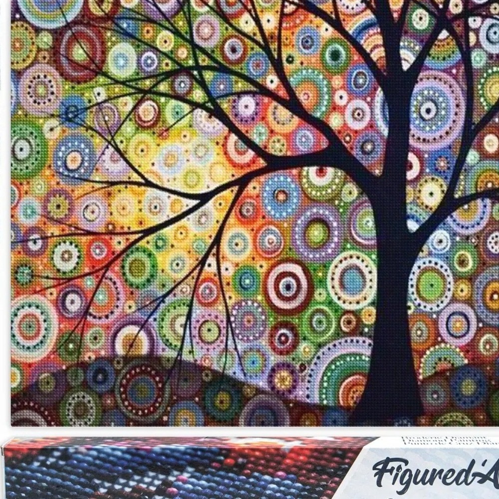 Figured Art Diamond Painting Kit Abstract Tree of‎ Life Colorful 16x20